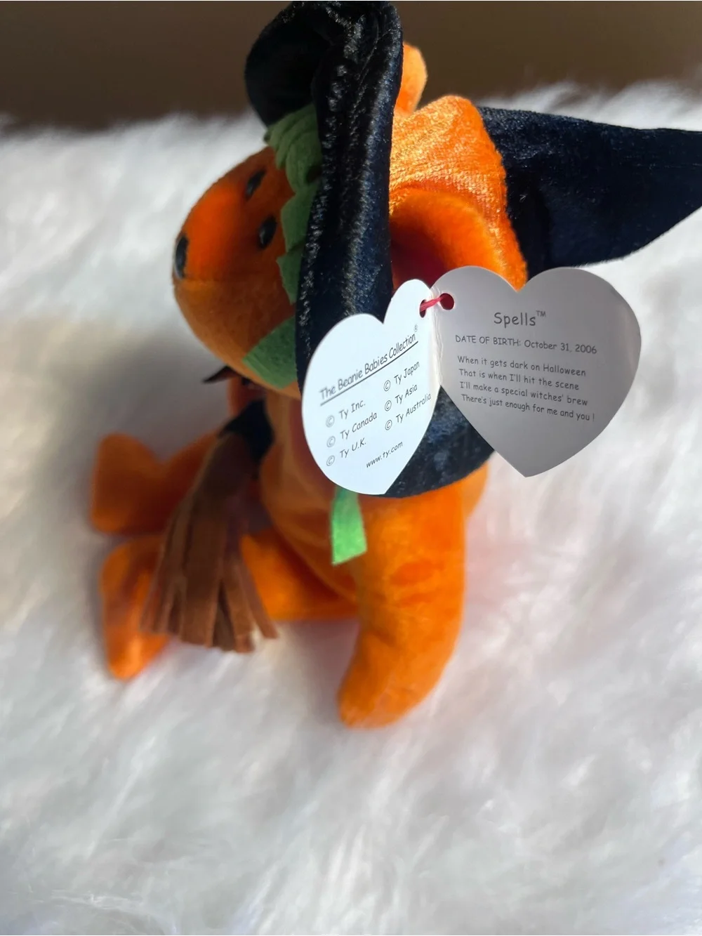 Ty Beanie Babies Bear “Spells” 2006.